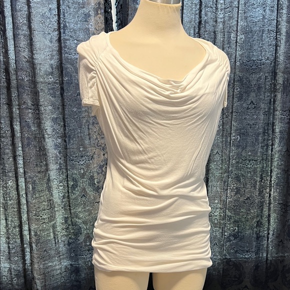 Kenar White Drape Neck Blouse - Picture 3 of 7